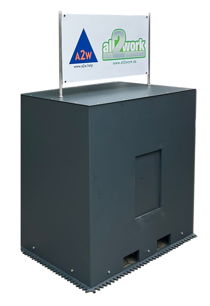 fahrzeugsperre-mit-Werbetafel